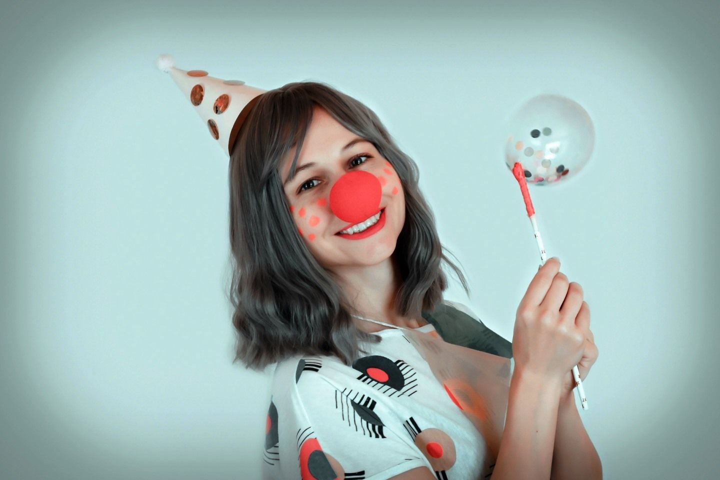 Clown Woman Red Nose downloaded from pixabay.com