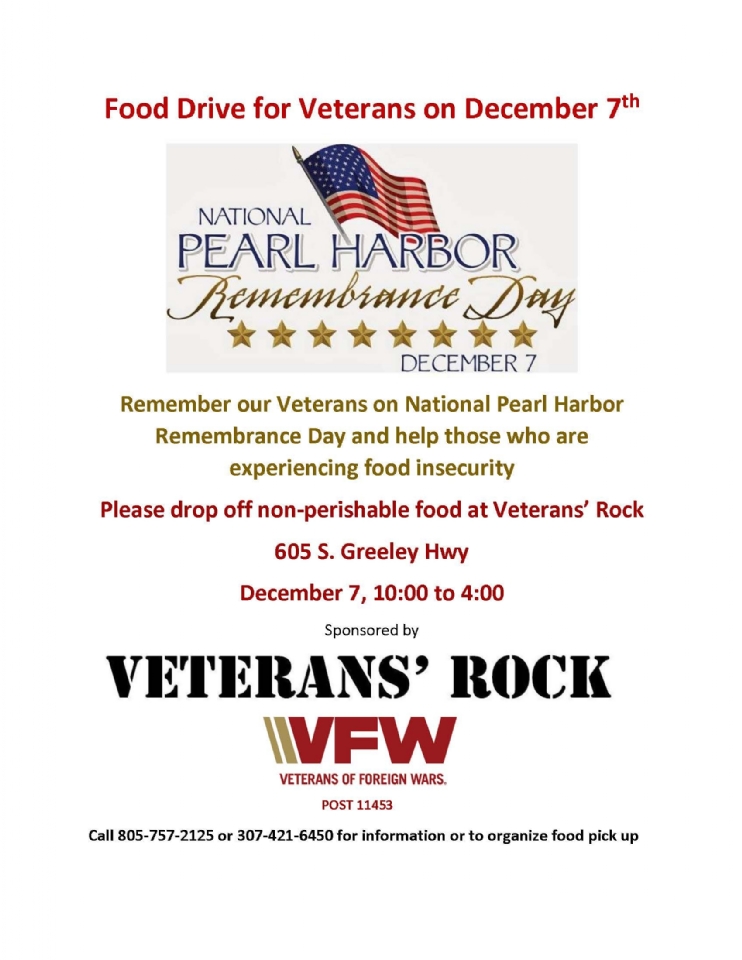 Flyer Pearl Harbor Food Drive 2021